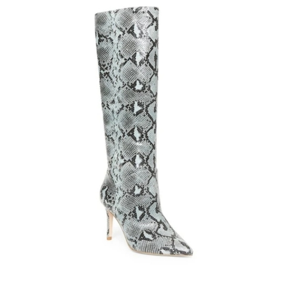 💎NWOB Steve Madden Blue Snake Calf Boots - Picture 6 of 7